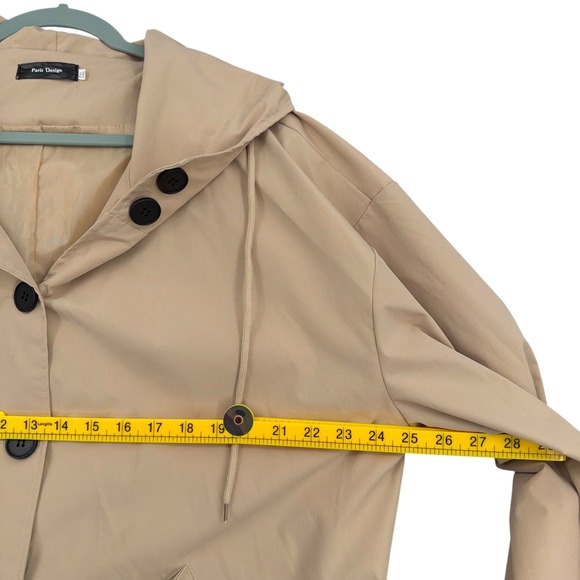 Paris Design Beige Hooded Trench Coat Women Oversized 5XL - Picture 4 of 5